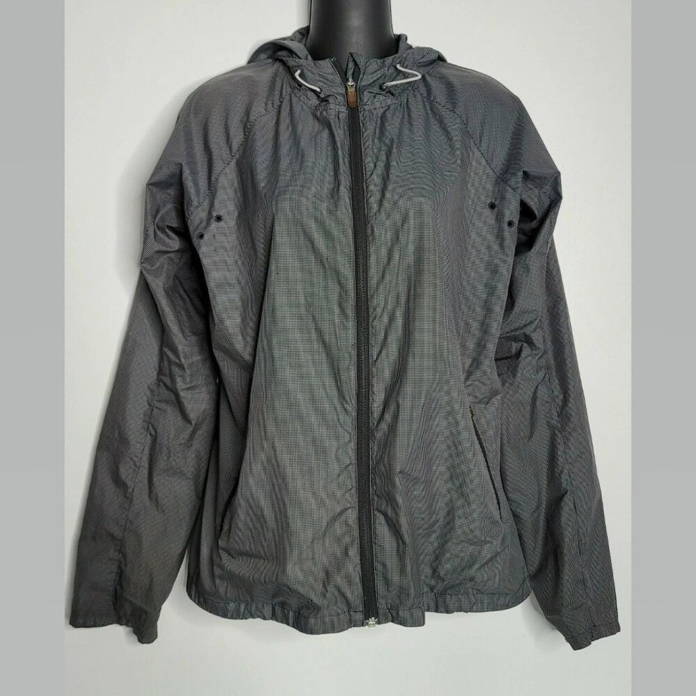 Nike Women 542213 Vapor Lightweight Running Jacket Black Gray‎ Check Hoodie Flaw